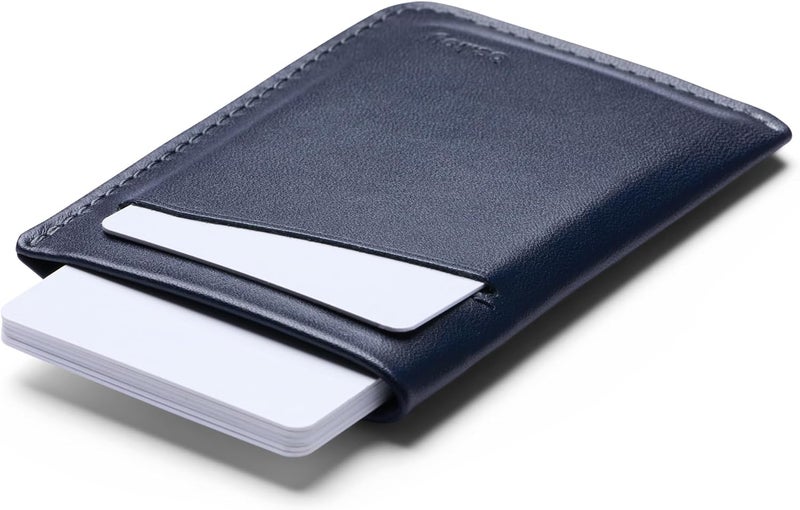 BELLROY حافظة بطاقات (حافظة بطاقات جلدية فاخرة أو محفظة بسيطة، تحمل من 2 إلى 8 بطاقات أو بطاقات عمل، تخزين ملاحظات مطوية) - أزرق داكن - Image 4